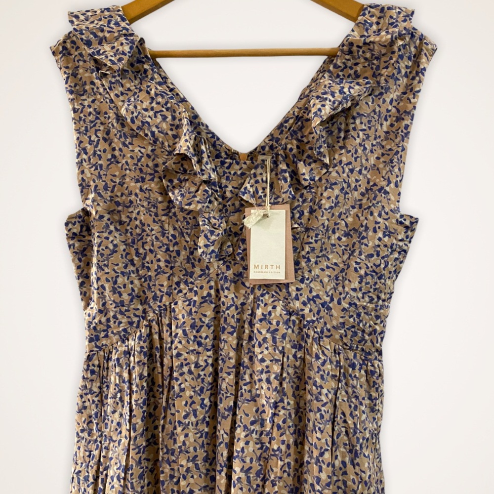 Sleeveless Lavender Floral Maxi Dress with Ruffle Trim - Picture 8 of 16